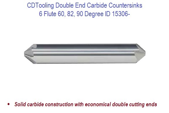 1/8-60° 6 Flute - Double End - Carbide Countersink - ID: 15306-336-201050